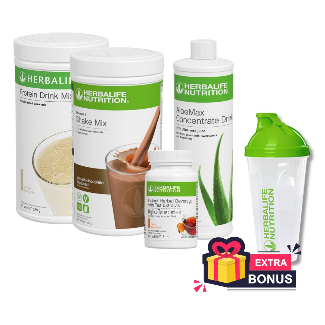 The Herbalife FULL PACK – Shake, Tea, Aloe, Protein Drink Mix
